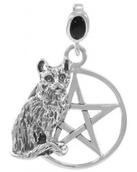 Cat Familiar Pentacle Laurie Cabot Pendant