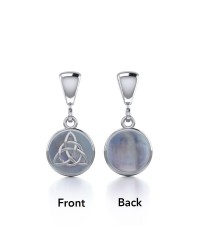 Celtic Interlaced Triquetra Rainbow Moonstone Flip Pendant