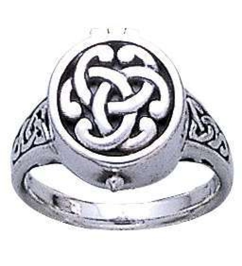 Celtic Knot Silver Poison Ring