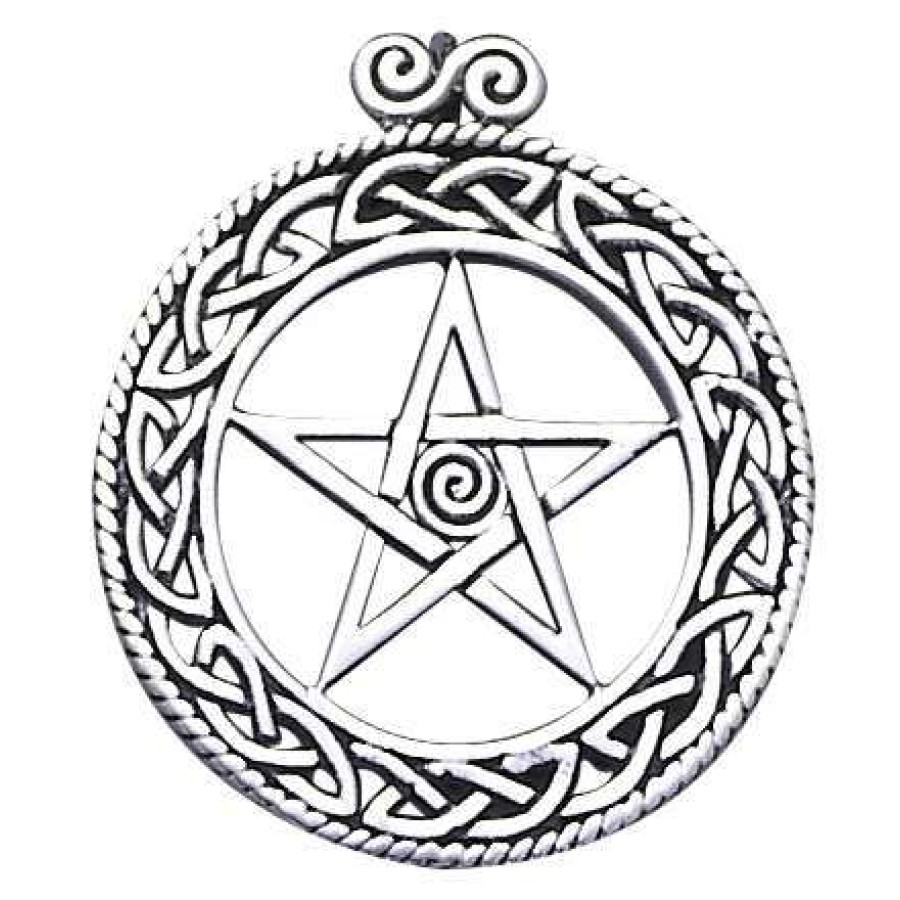 Openwork Pentacle Pendant In Sterling Silver Wiccan Jewelry