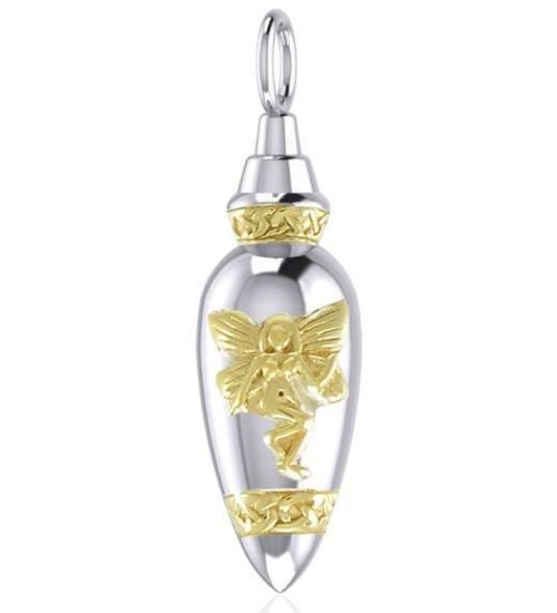 Fairy Silver and Gold Bottle Pendant