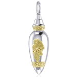 Winged Fairy Silver and Gold Bottle Pendant