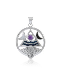 Four Elements Lunar Power Pendant with Amethyst