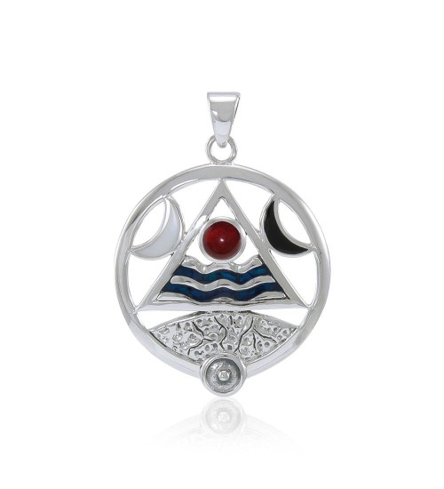 Four Elements Lunar Power Pendant with Garnet