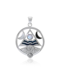 Four Elements Lunar Power Pendant with Rainbow Moonstone