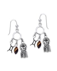 Gemini Astrology Earrings with Gems