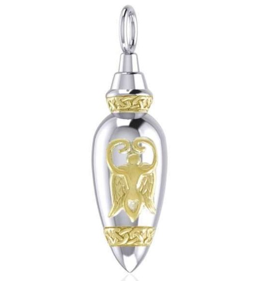 Goddess Silver and Gold Bottle Pendant