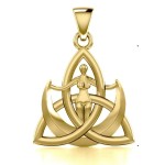 Trinity Goddess Solid Gold Pendant