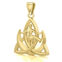 Trinity Goddess Solid Gold Pendant