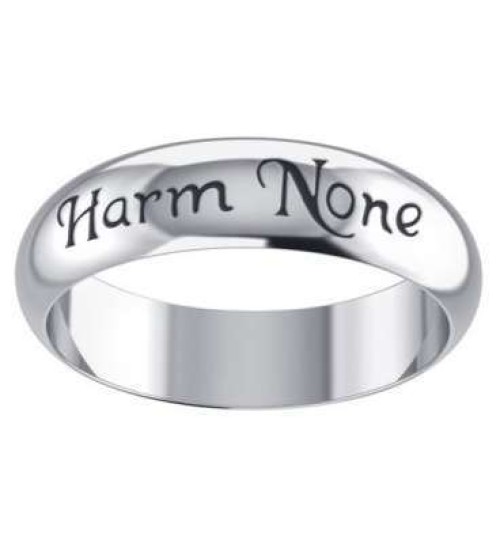 Harm None Wiccan Band Ring