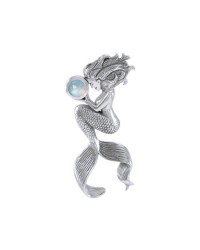 Mermaids Oracle Silver Pendant with Rainbow Moonstone Gemstone