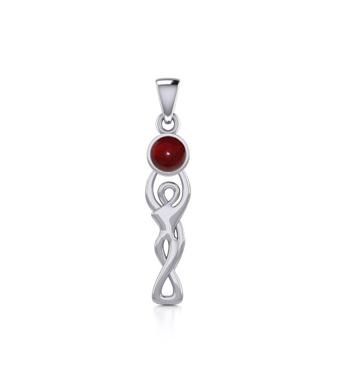 Moon Goddess Garnet Pendant