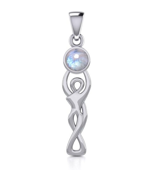 Moon Goddess Rainbow Moonstone Pendant