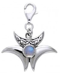 Magick Triple Moon Charm with Moonstone