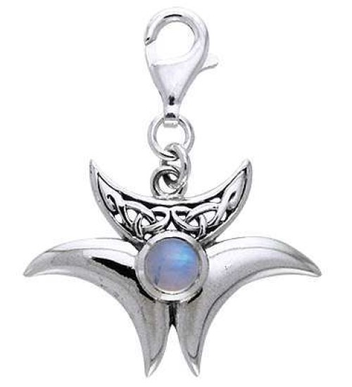 Magick Triple Moon Charm with Moonstone