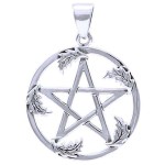 Oak Leaf Pentacle Sterling Silver Pendant