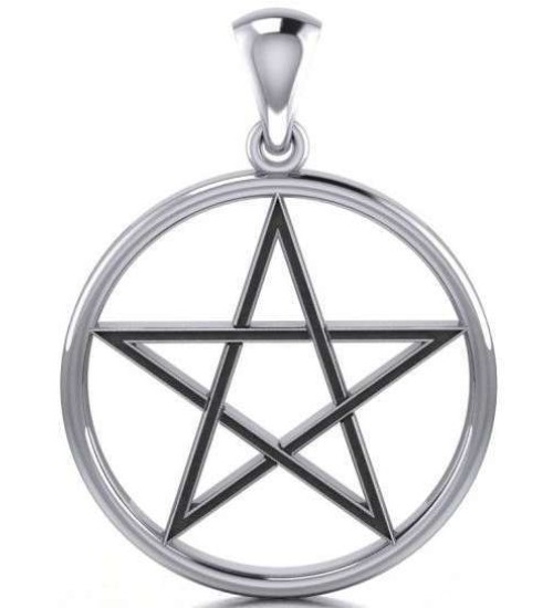 Black Pentagram Sterling Silver Pendant