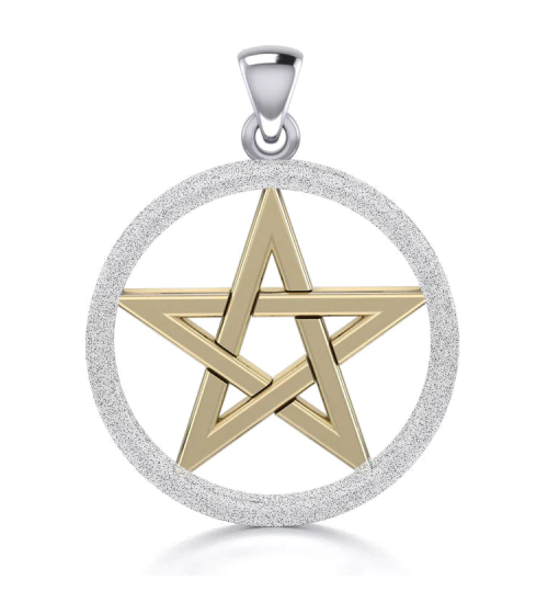 Pentagram Silver and Gold Pendant