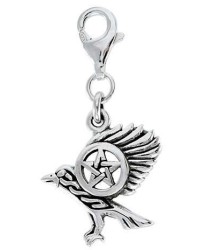 Raven Pentacle Mystical Clip On Charm