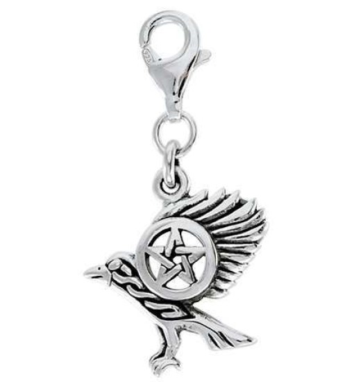 Raven Pentacle Mystical Clip On Charm