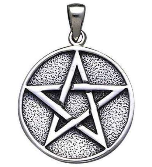 Pentacle Solid Silver Pentagram Pendant