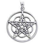 Woven Pentacle Pendant in Sterling Silver