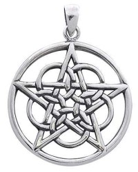 Woven Pentacle Pendant in Sterling Silver