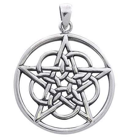 Woven Pentacle Pendant in Sterling Silver