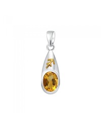 Sagittarius Zodiac Sign Pendant with Citrine
