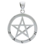 Salem Witch Pentagram Sterling Silver Pendant