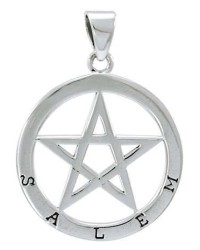 Salem Witch Pentagram Sterling Silver Pendant