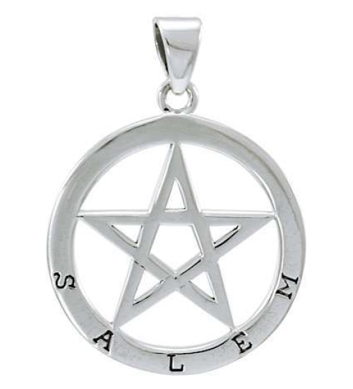 Salem Witch Pentagram Sterling Silver Pendant