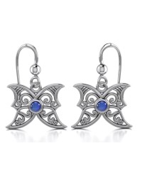 Sapphire Blue Moon Silver Earrings