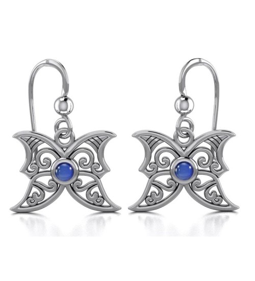 Sapphire Blue Moon Silver Earrings