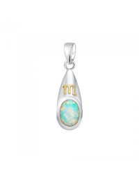 Scorpio Zodiac Sign Pendant with Opal
