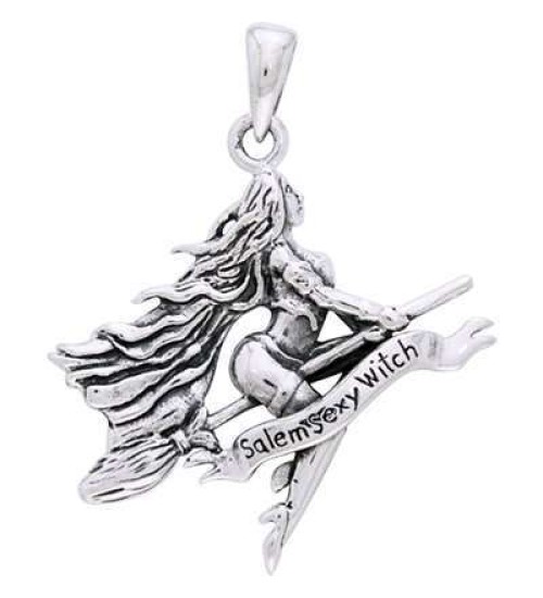 Sexy Witch Pentagram Sterling Silver Pendant