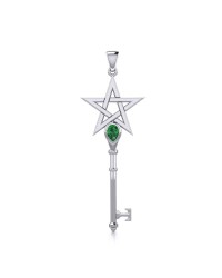 Star Key Pendant with Emerald
