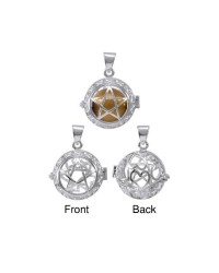 The Star Harmony Globe Pendant with Brown Bola Ball