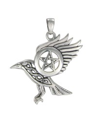 Raven Pentacle Sterling Silver Pendant