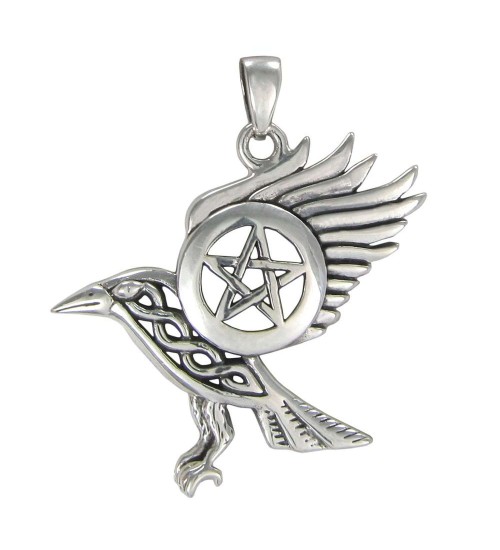 Raven Pentacle Sterling Silver Pendant