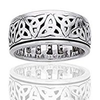 Triquetra Sterling Silver Fidget Spinner Ring
