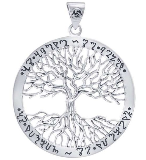 Wiccan Tree of Life Rune Pendant