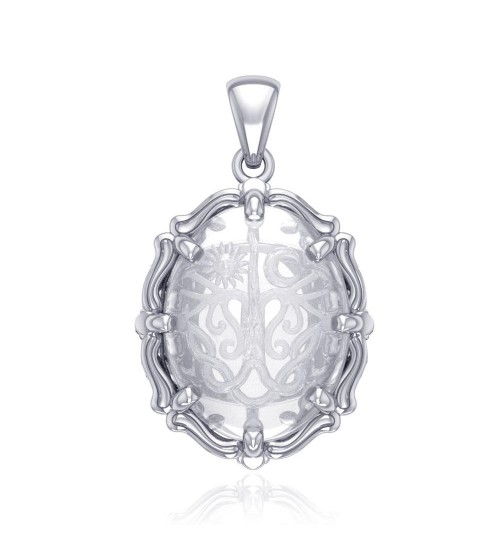 Tree of Life Natural Clear Quartz Pendant