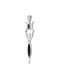 Triple Goddess Pendant with Emerald
