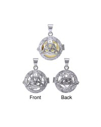 Triquetra Harmony Globe Pendant with Gold Bola Ball