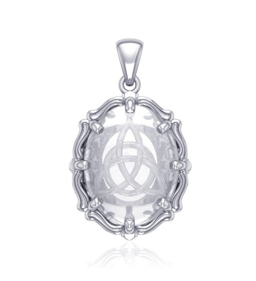 Triquetra Natural Clear Quartz Pendant