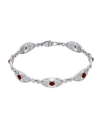 Triquetra Silver and Bloody Jasper Bracelet
