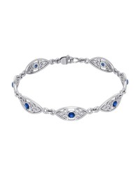 Triquetra Silver and Sapphire Bracelet