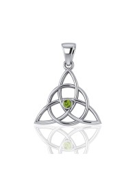 Triquetra Silver Peridot Gemstone Pendant