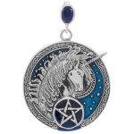 Celtic Unicorn Pentacle Laurie Cabot Pendant